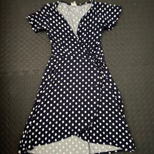 Navy polka dot dress